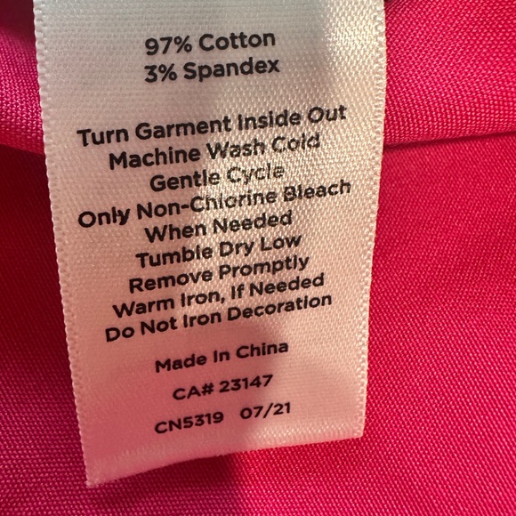 Talbots Pink Tunic Top Blouse Long Sleeve Jeweled Buttons Size Medium - Picture 9 of 11